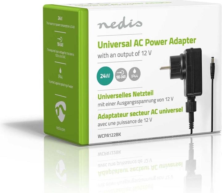 Actual product image Nedis Universal power supply unit | 24 W | 12 V DC | 1.80 m | 2.0 A | 1 plug(s) | Black