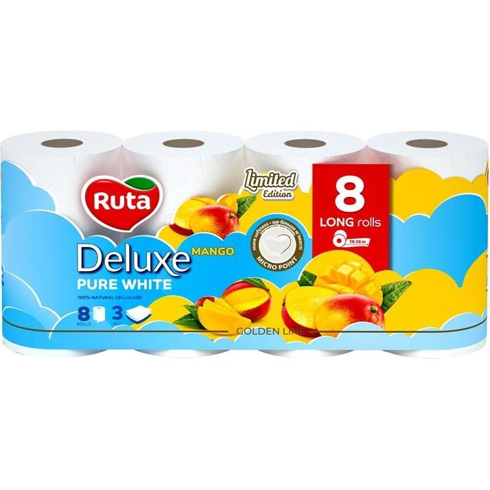 Ruta, Carta igienica, Toilet paper Rūta DELUXE MANGO KVAPO 8 RUL, 3 sl (8 pz.)