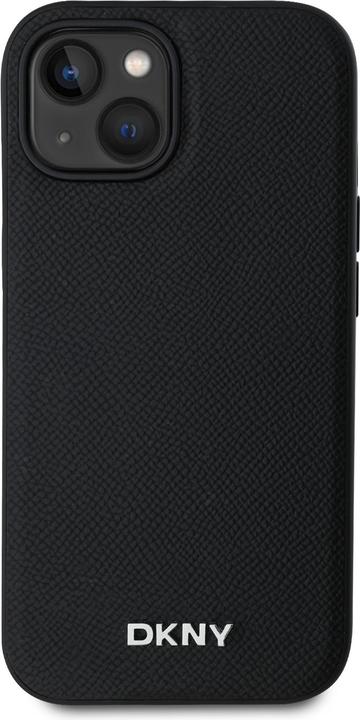 Image du produit DKNY PU Leather Silver Metal Logo Magsafe Case for iPhone 15 Black (Apple iPhone 15)
