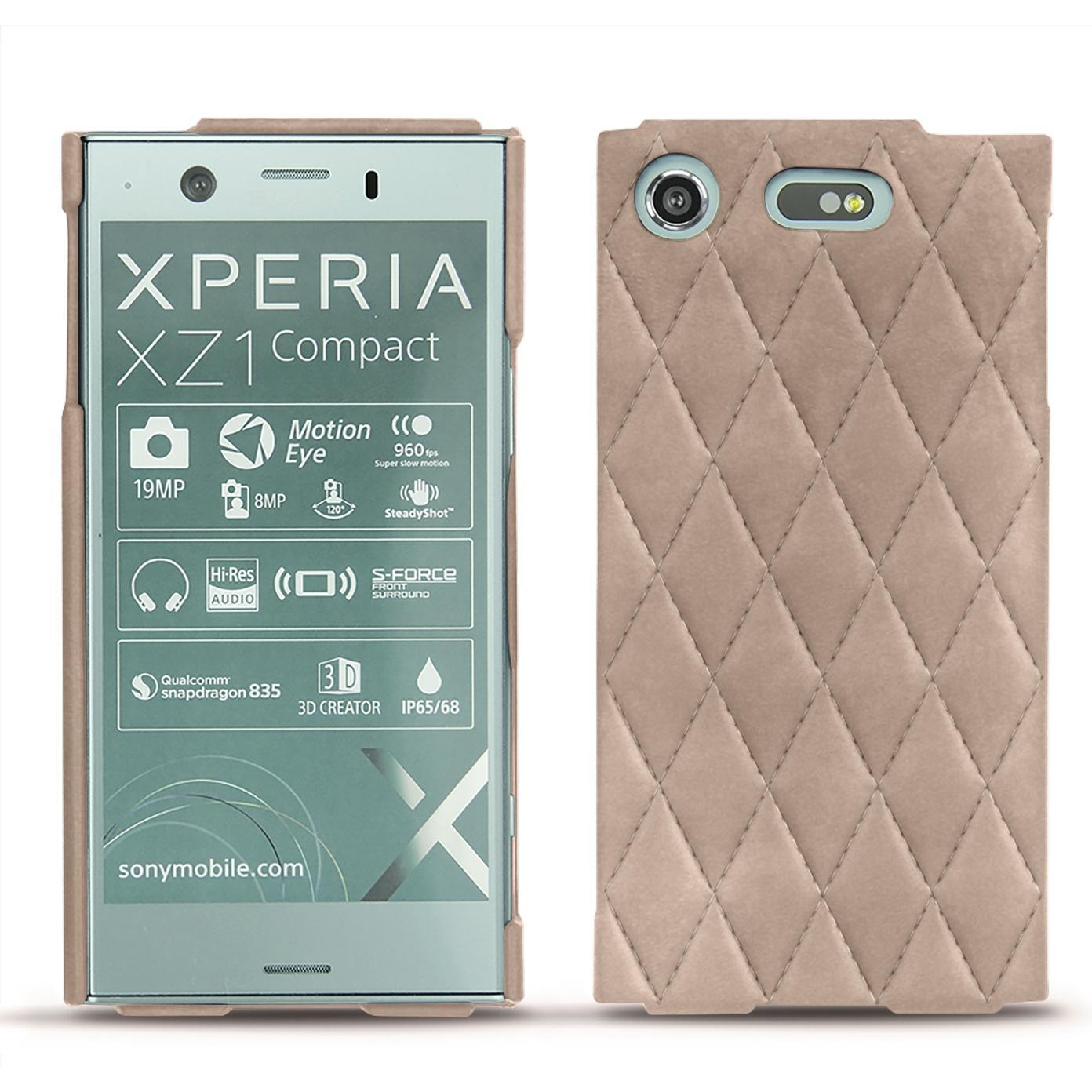 Noreve Lederschutzhülle (Sony Xperia XZ1 Compact), Smartphone Hülle, Beige