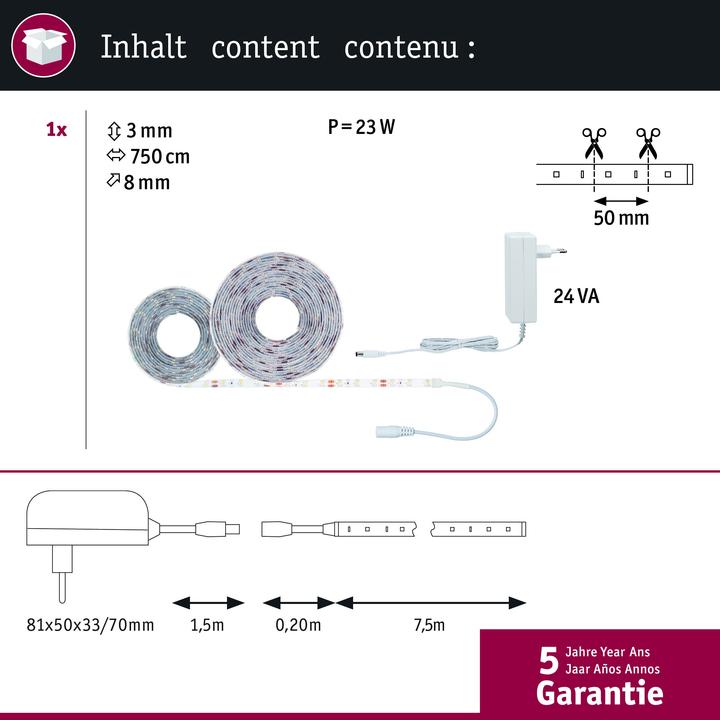 Actual product image Paulmann LED Stripes MaxLED Roller 7.5 m W (Warm white, 750 cm, Indoor)