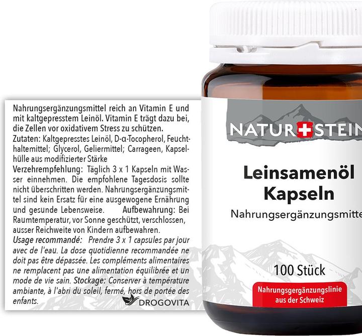 Image du produit Naturstein Capsule d'huile de graines de lin (100 pièce(s), Capsules, 174 g)