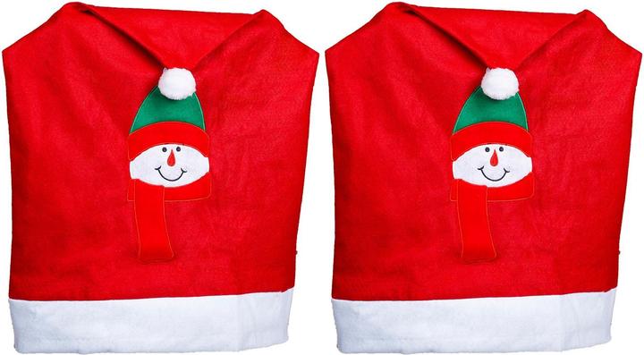 Novaliv Christmas Chair Cover Set I Red I Father Christmas Hat I Chair Cover Christmas Decoration (65 x 49 x 65 cm)