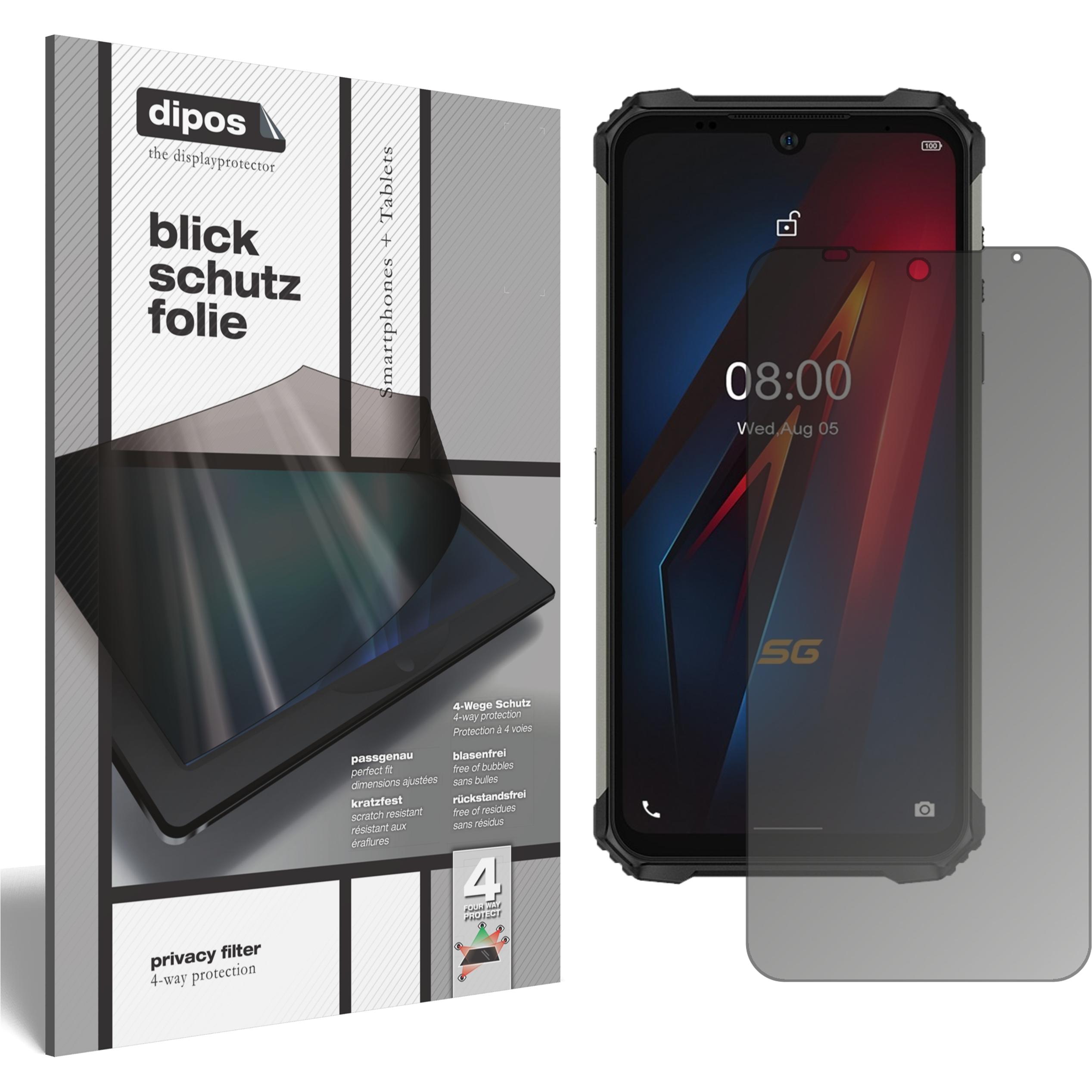 Dipos Blickschutzfolie 4-Way Privacy (1 Stück, Ulefone Armor 8), Smartphone Schutzfolie, Transparent