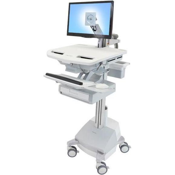 Ergotron Wagen für LCD-Display/Tastatur/Maus/CPU/Notebook/Barcodescanner (offene Architek, Notebookwagen, Grau