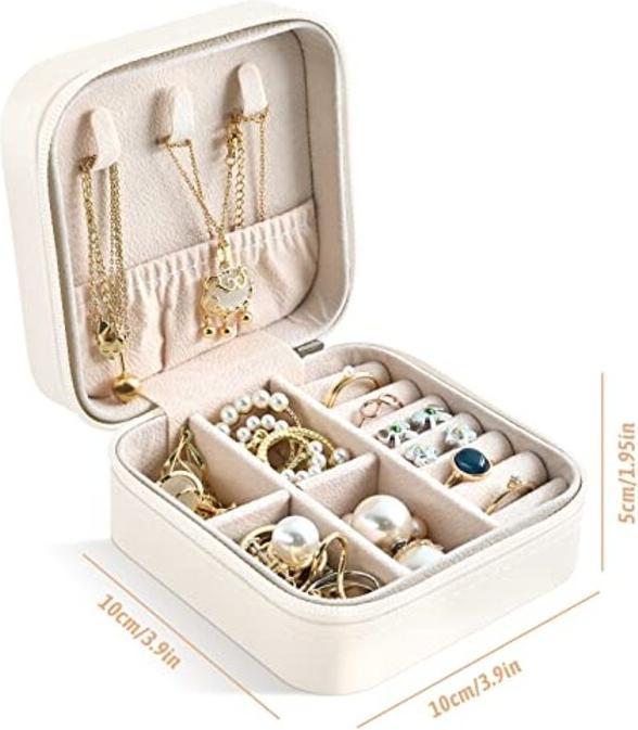 Only-Bags.Store Schmuckkästchen Reise, Schmuckbox Klein für Ringe Ohrringe mit Spiegel Jewelry Box
