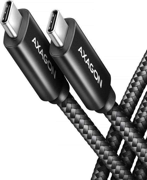 Produktbild Axagon BUCM4X-CM10AB Kabel USB-C - USB-C, USB4 Gen 3x2 1m, PD 240W, 8K HD, ALU, oplot Czarny (1 m, USB 3.2 Gen 2x2, 240 W)
