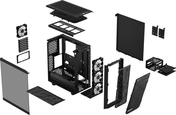 Productafbeelding Fractal Meshify 2 Compact RGB Zwart TG Licht (ATX, mATX, Mini-ITX)
