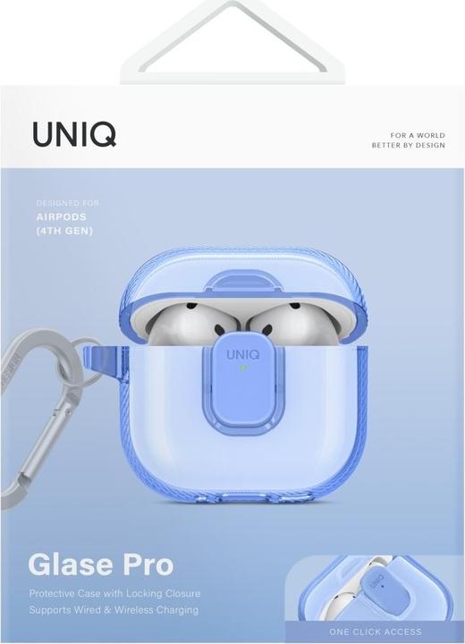 Actual product image Uniq Case Glase Pro for AirPods 4 Lock Case blue