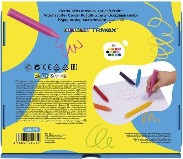 Image du produit Jovi Jumbo Easy Grip boîte économique crayons de cire couleurs assorties, 300 pcs. (1 x)