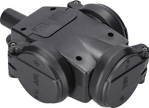 Produktbild ABL SCHUKOultra 3way rubber socket IP54 neon (CEE 7/4)