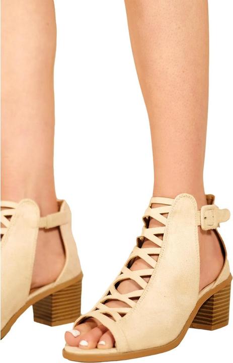 Actual product image Where's That From Womens/Ladies Reydah Criss-Cross Faux Suede Block Heel Sandals (41)