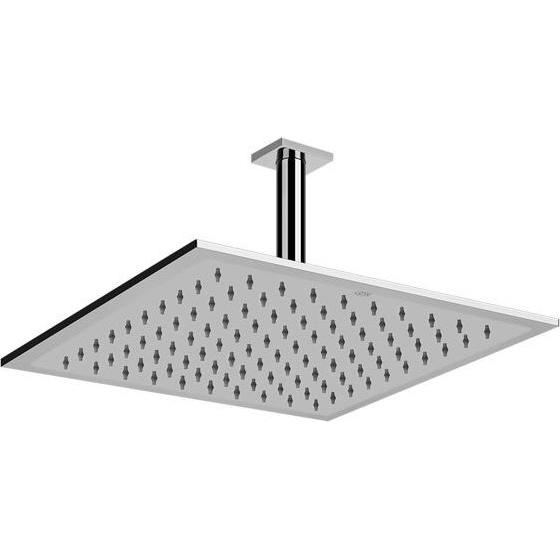 Gessi, Badarmatur, Emporio Antikalk-Kopfbrause quadratisch, 300 mm mit Gelenk und rundem Deckenarm und quadratisc