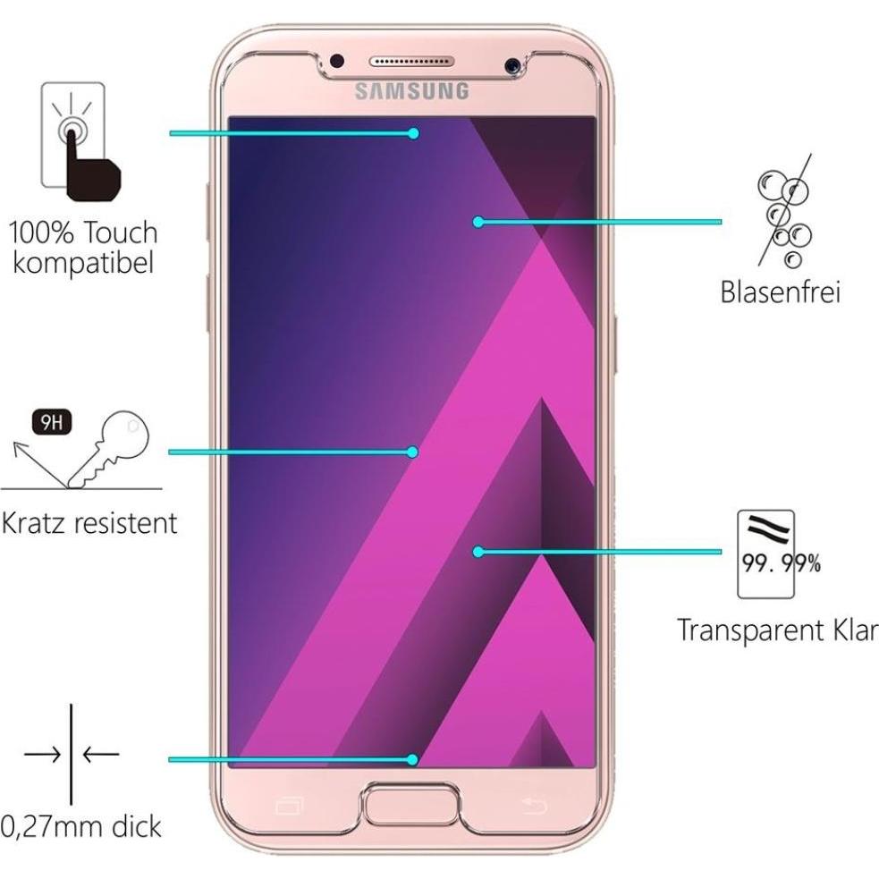 Thumbnail - Screenguard Samsung Galaxy A3 2017 Panzerglas Schutzfolie Case Friendly Design (Samsung Galaxy A3 (2017)), Smartphone Sc...