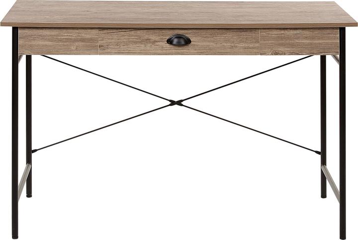 Produktbild Beliani Schreibtisch dunkler Holzfarbton 120 x 60 cm CASCO (120 x 60 x 76 cm)
