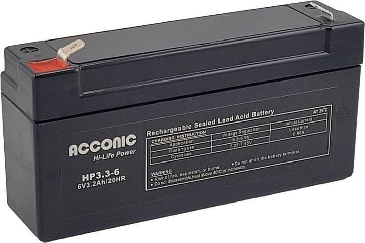 Actual product image Acconic HP3.3-6 Hi-Life Power AGM 6V 3.3Ah USV-Batterie (6 V, 3.30 Ah)