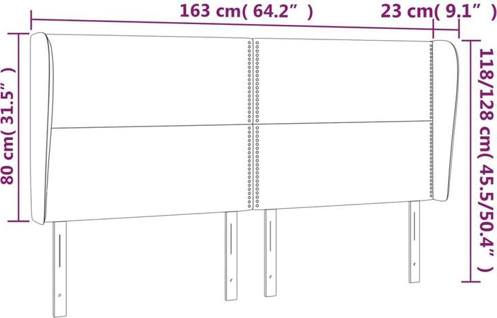 Actual product image vidaXL Kopfteil (163 x 23 x 128 cm)