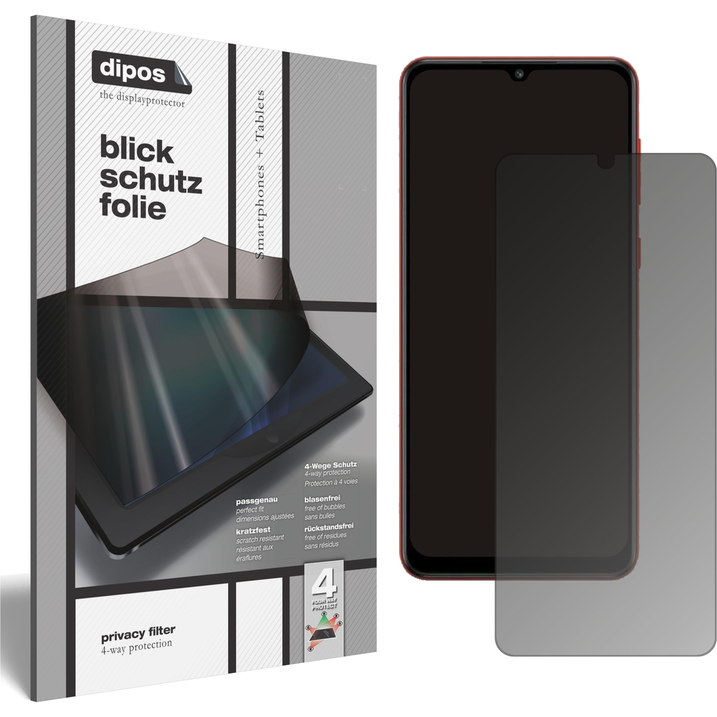 Dipos Blickschutzfolie 4-Way Privacy (1 Stück, Samsung Galaxy A02s), Smartphone Schutzfolie, Transparent
