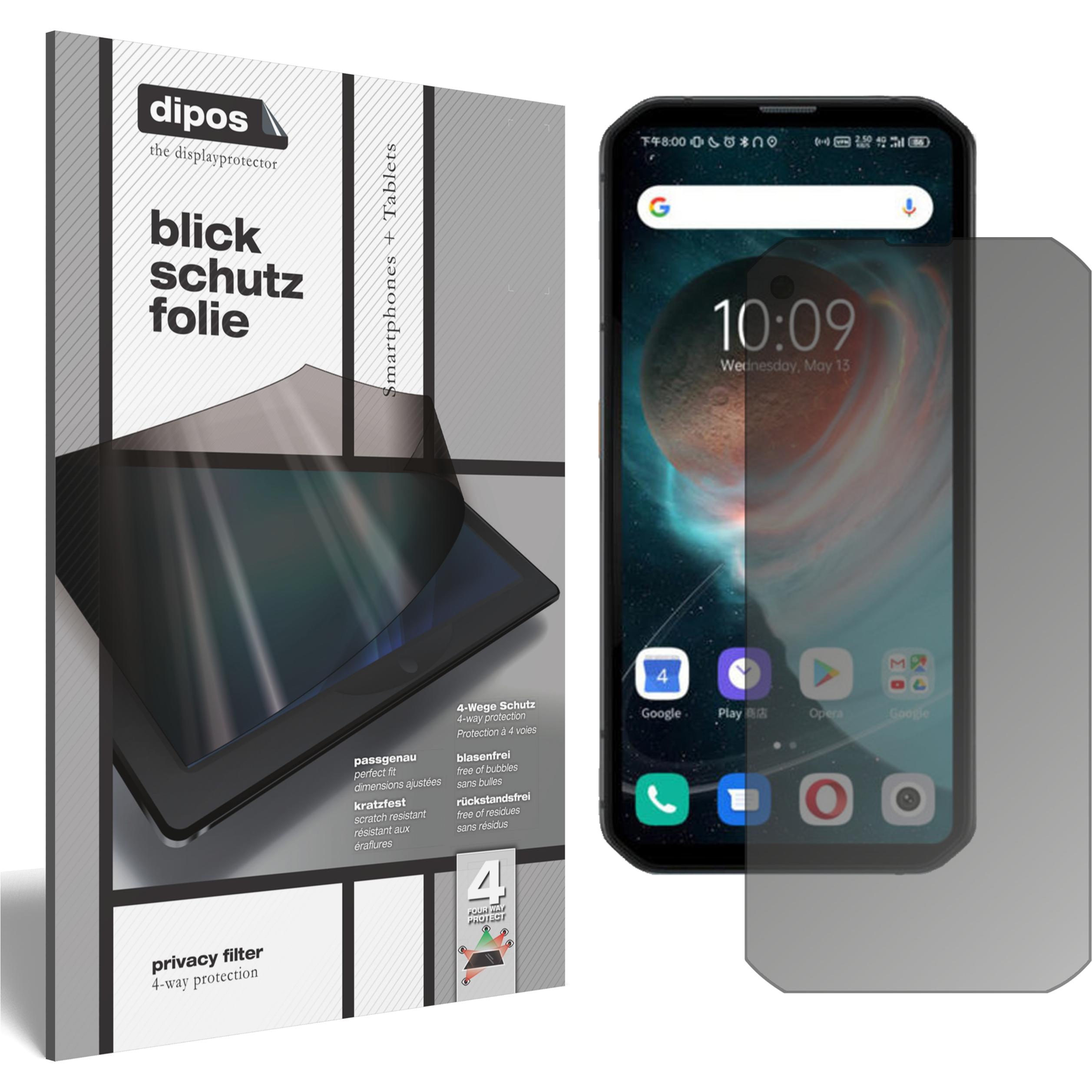 Dipos Blickschutzfolie 4-Way Privacy (1 Stück, Blackview BL6000 Pro), Smartphone Schutzfolie, Transparent
