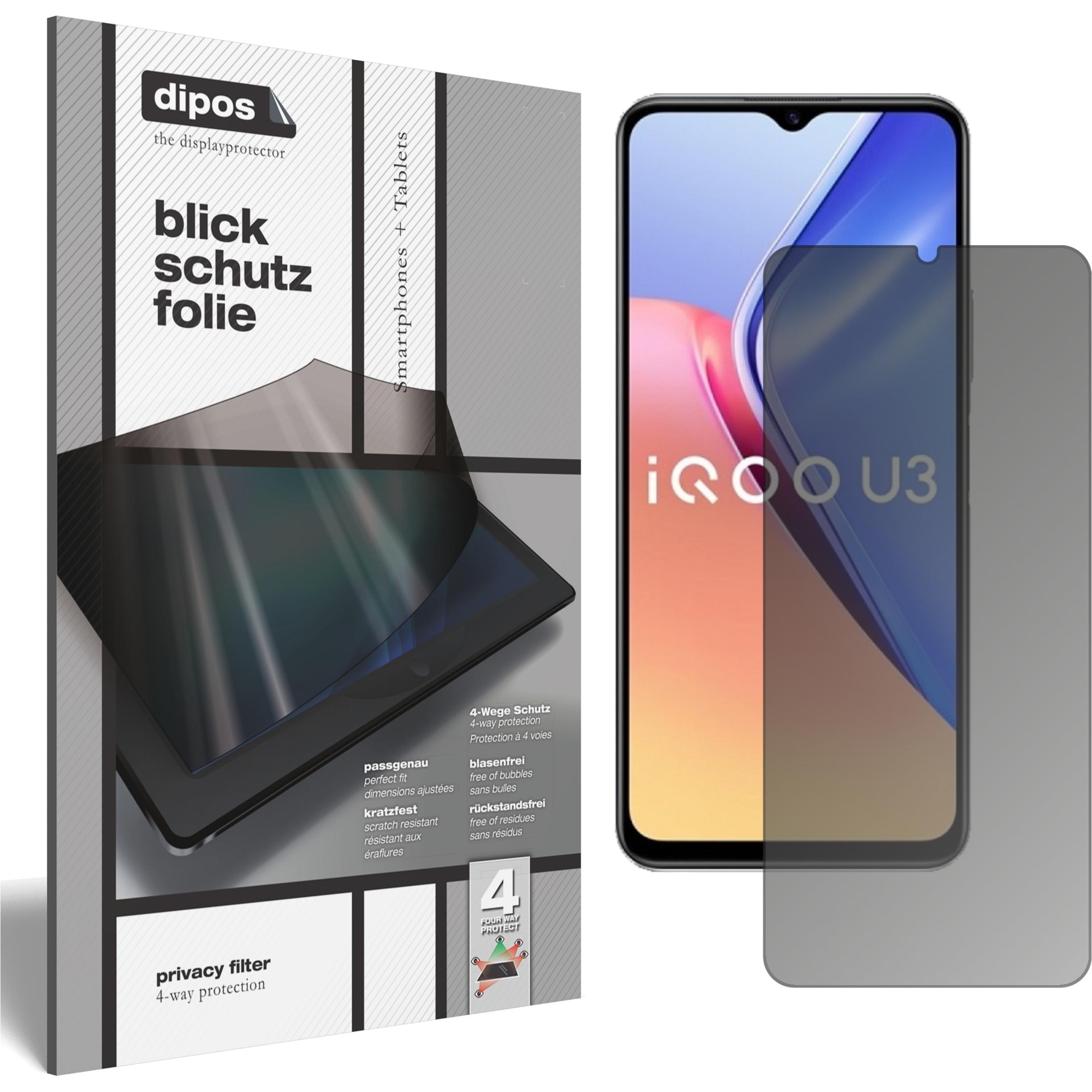 Dipos Blickschutzfolie 4-Way Privacy (1 Stück, Vivo Y52s), Smartphone Schutzfolie, Transparent