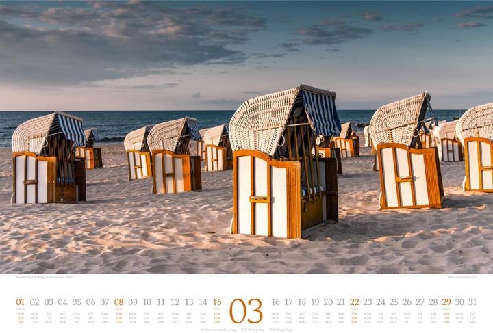 Image du produit Tage am Meer Kalender 2026 (45 x 33 cm, Couverture rigide, Anglais, Français, Allemand)
