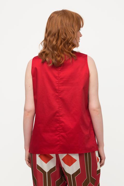 Immagine prodotto Ulla Popken Top smanicato con raso, piega decorativa e scollo a V (46, 48)