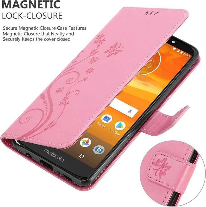 Produktbild Cadorabo Flower Book Cover (Motorola Moto E5 Plus)