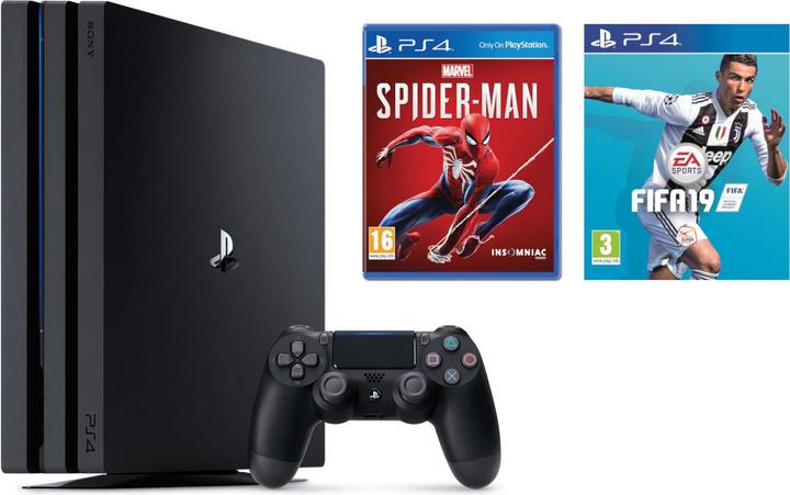 Actual product image Sony PS4 Pro + FIFA 19 + Spider-Man