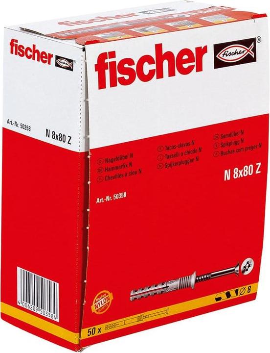 Actual product image Fischer Nail anchor N 8x80/40 S (50 pcs.)