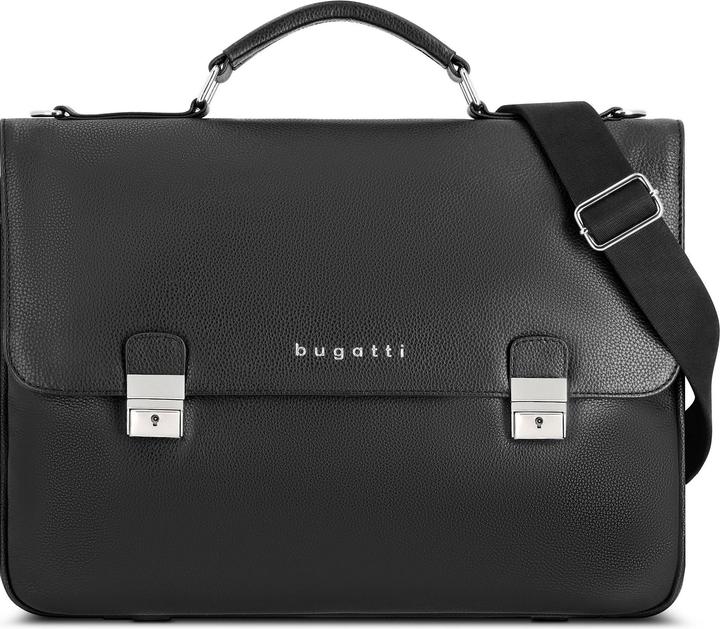 Actual product image Bugatti Valencia briefcase RFID leather 40 cm laptop compartment