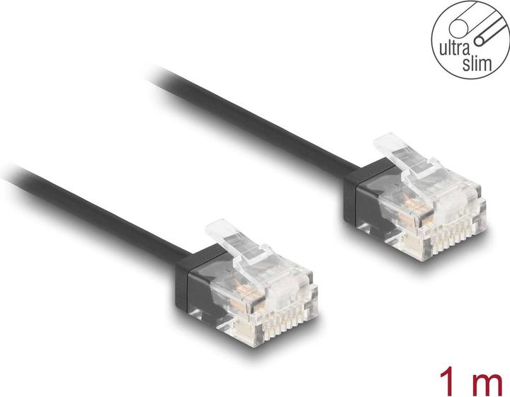 Image du produit Delock Câble réseau RJ45 Cat.6 UTP Ultra Slim 1 m noir m (UTP, CAT6, 1 m)
