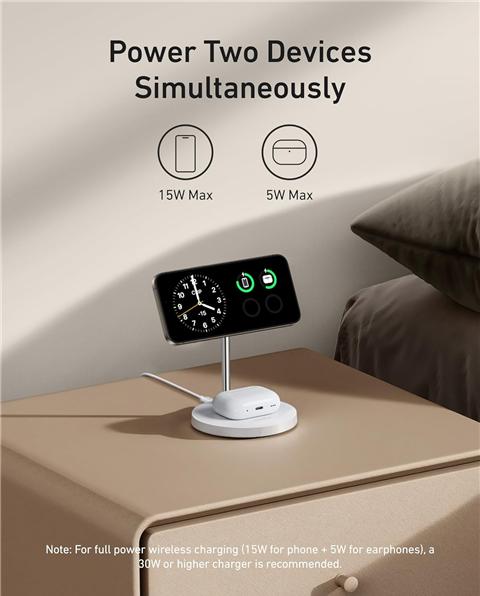Actual product image Anker Wireless Charger 2-In-1 Stand White (40 W)
