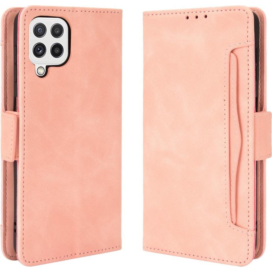 Cover-Discount Galaxy A22 4G - Etui mit vielen Kartenfächer rosa (Samsung Galaxy A22), Smartphone Hülle, Rosa