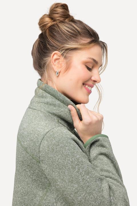 Image du produit Ulla Popken Veste en maille polaire, motif losantes, col montant et poches zippées (56)