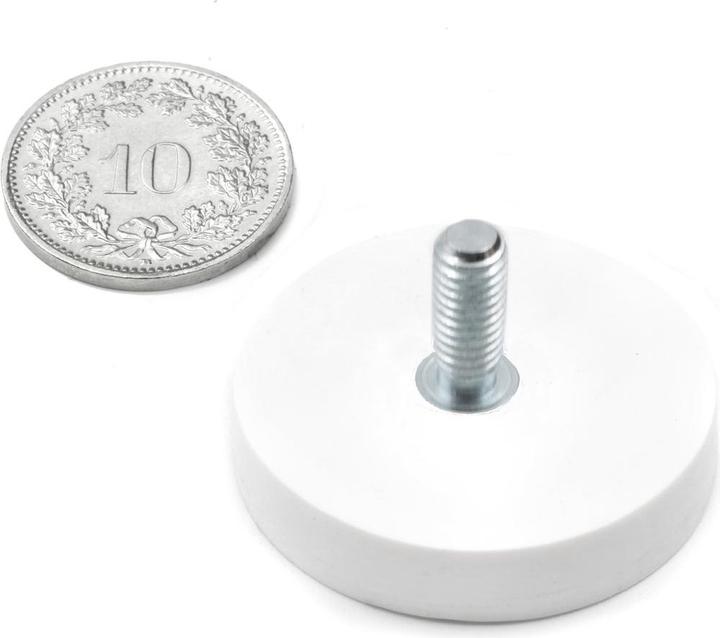 Actual product image Supermagnete Magnet system round rubber-coated with threaded stud (2x)