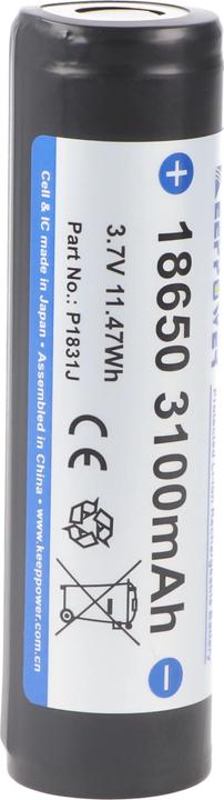Keeppower Akku 18650, geschützt (1 pcs., 18650, 3100 mAh)