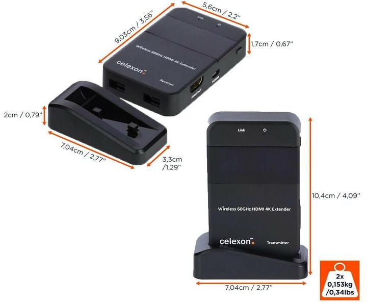 Produktbild Celexon Expert HDMI-Funkset WHD30M (30 m, HDMI 1, HDMI 1.4a)