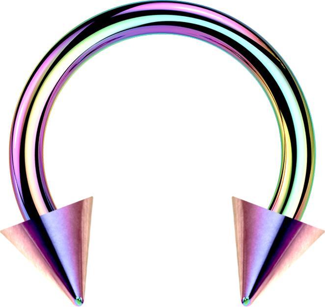 Actual product image Star Piercing Circular barbell coloured with two cones (Titanium, without brass)