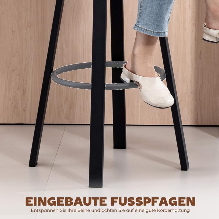 Produktbild Homcom Barhocker Kunstleder, Metall Schwarz