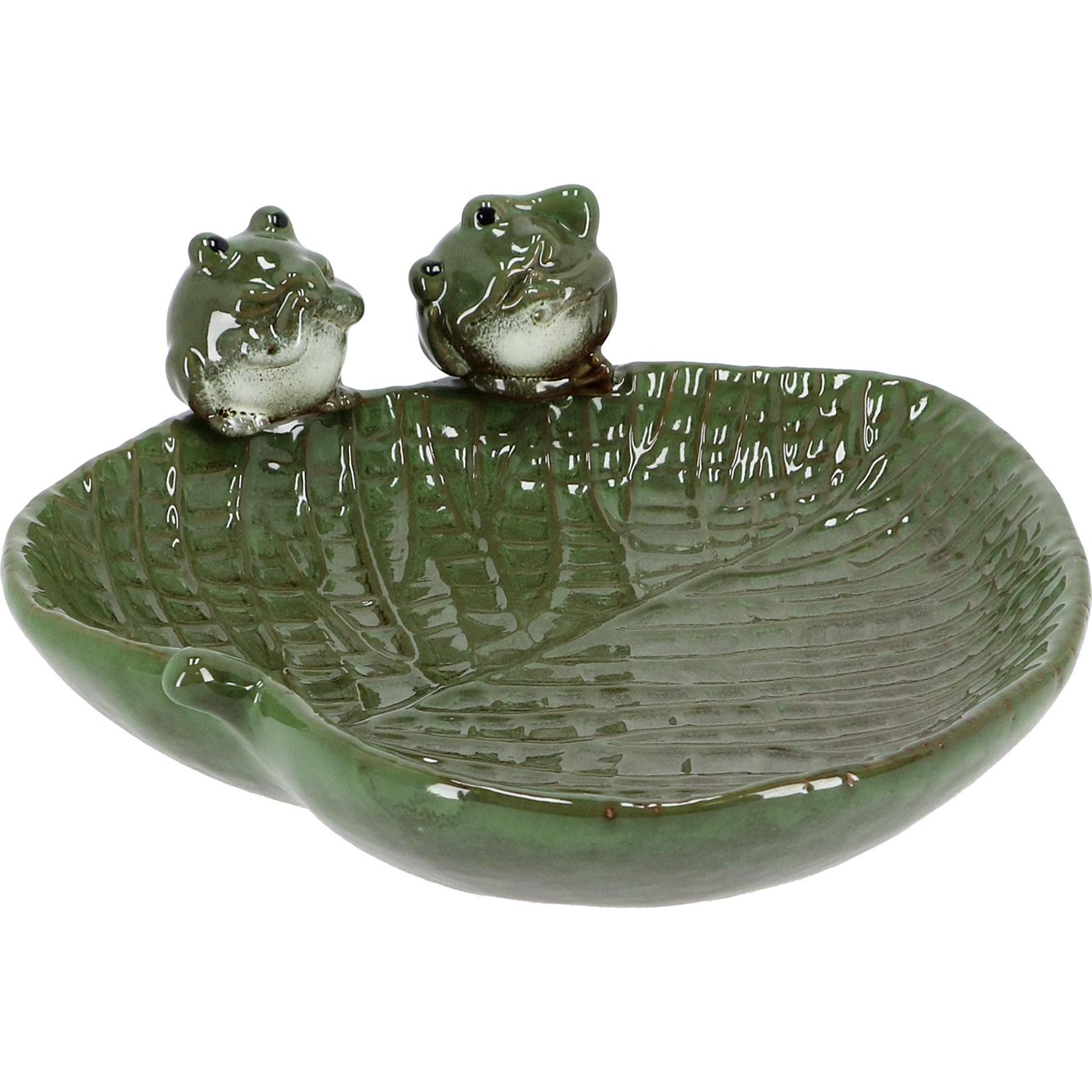 Esschert Design Vogeltränke 'Frösche auf Blatt', Vogelhaus