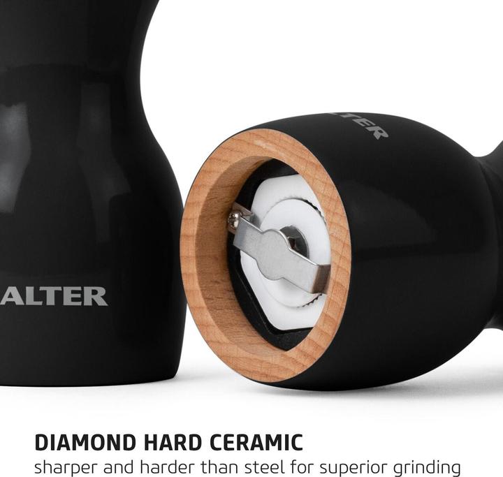 Actual product image Salter 7613 BKXRA Gloss Salt and Pepper Mills Black (Pepper, Salt, Various spices)