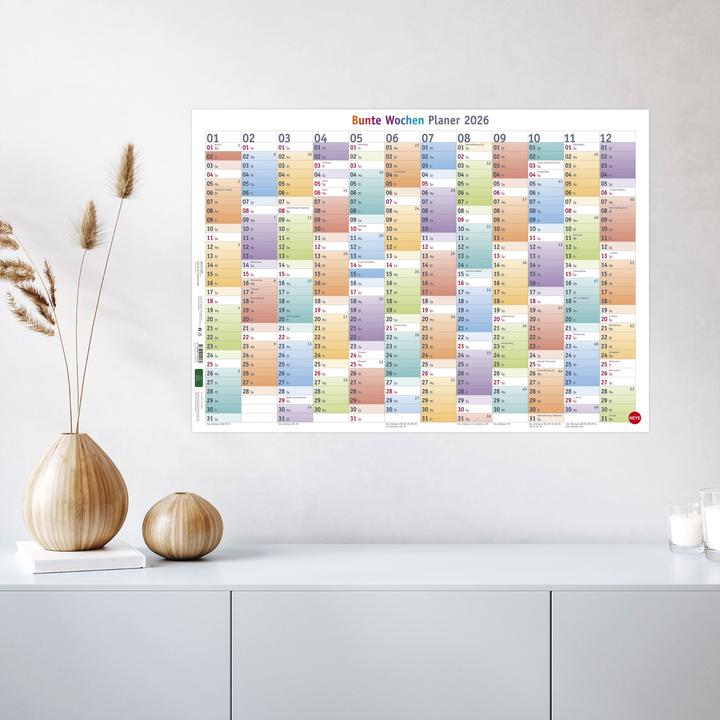 Produktbild Bunte Wochen Posterplaner 2026 (68 x 48 cm)