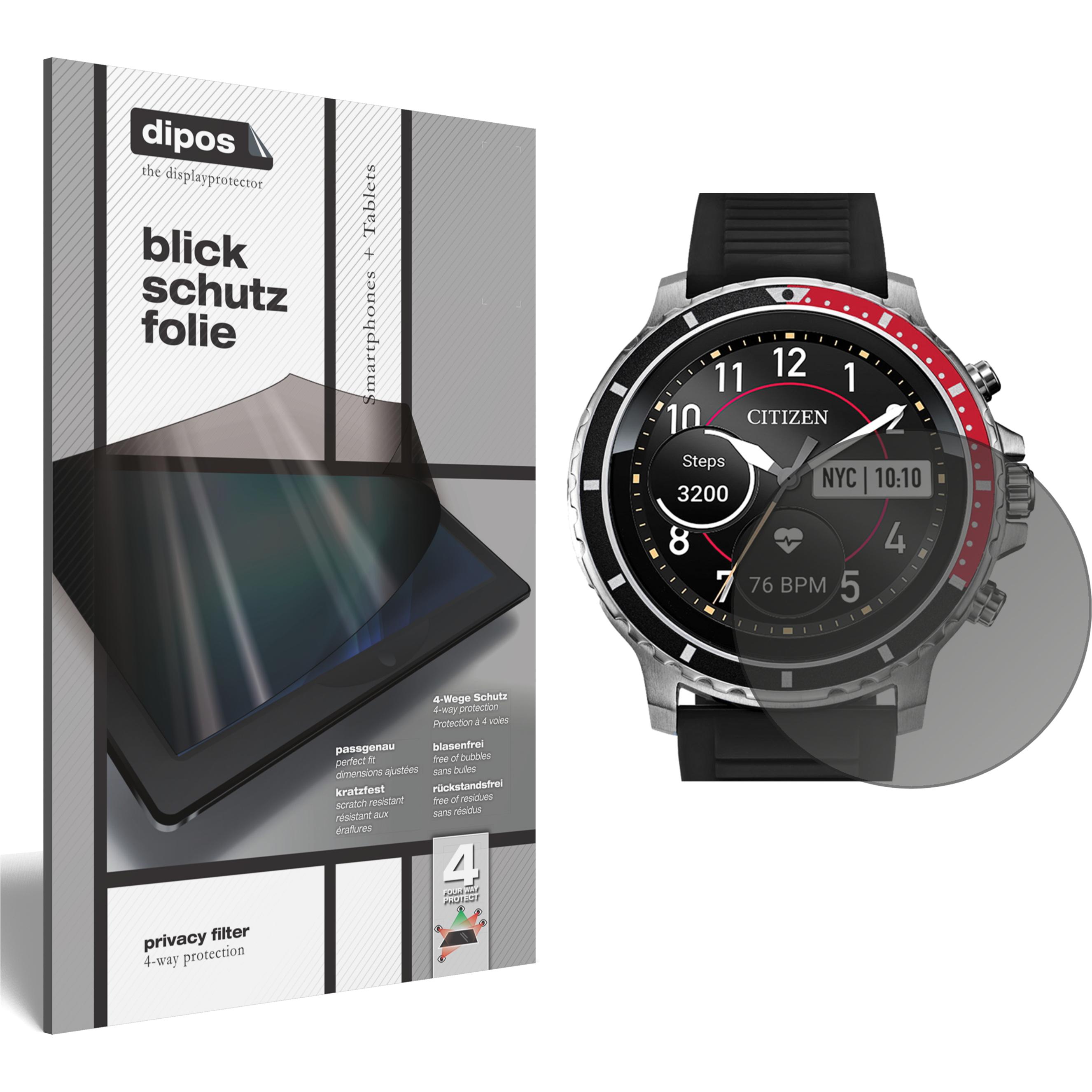 Dipos Blickschutzfolie 4-Way Privacy, Smartwatch Schutzfolie, Transparent
