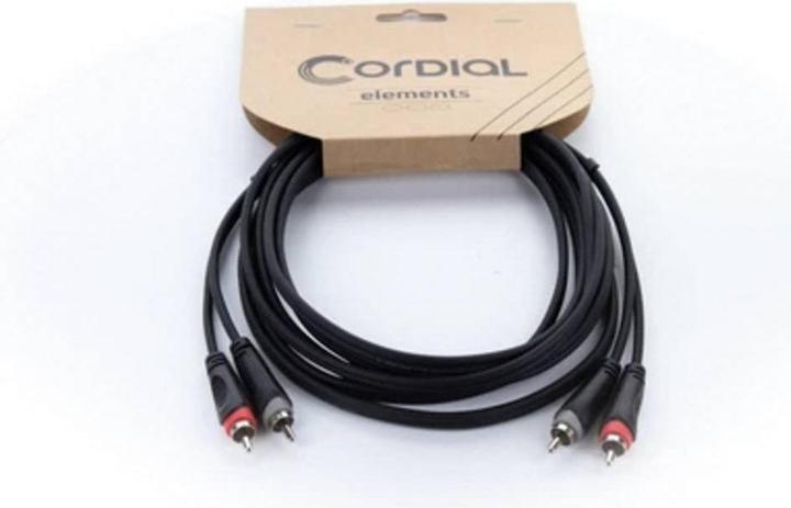 Actual product image Cordial 14837 Jack / Cinch audio connection cable (2x Cinch plug - 2x Cinch-S (3 m, Cinch Cables)