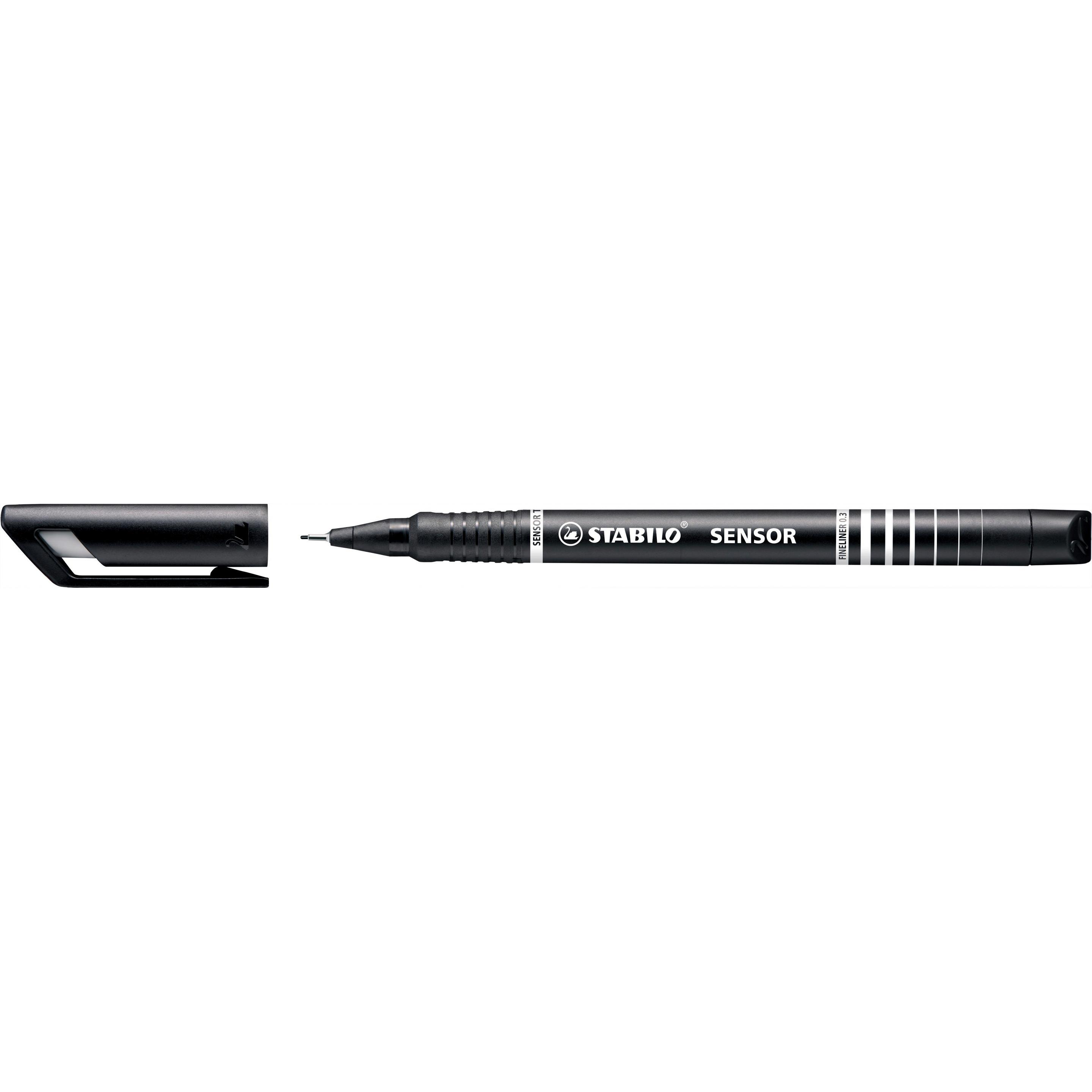 STABILO, Schreibstifte, SENSOR F Finliner mit gefederter Spitzer (Schwarz, 1 x)