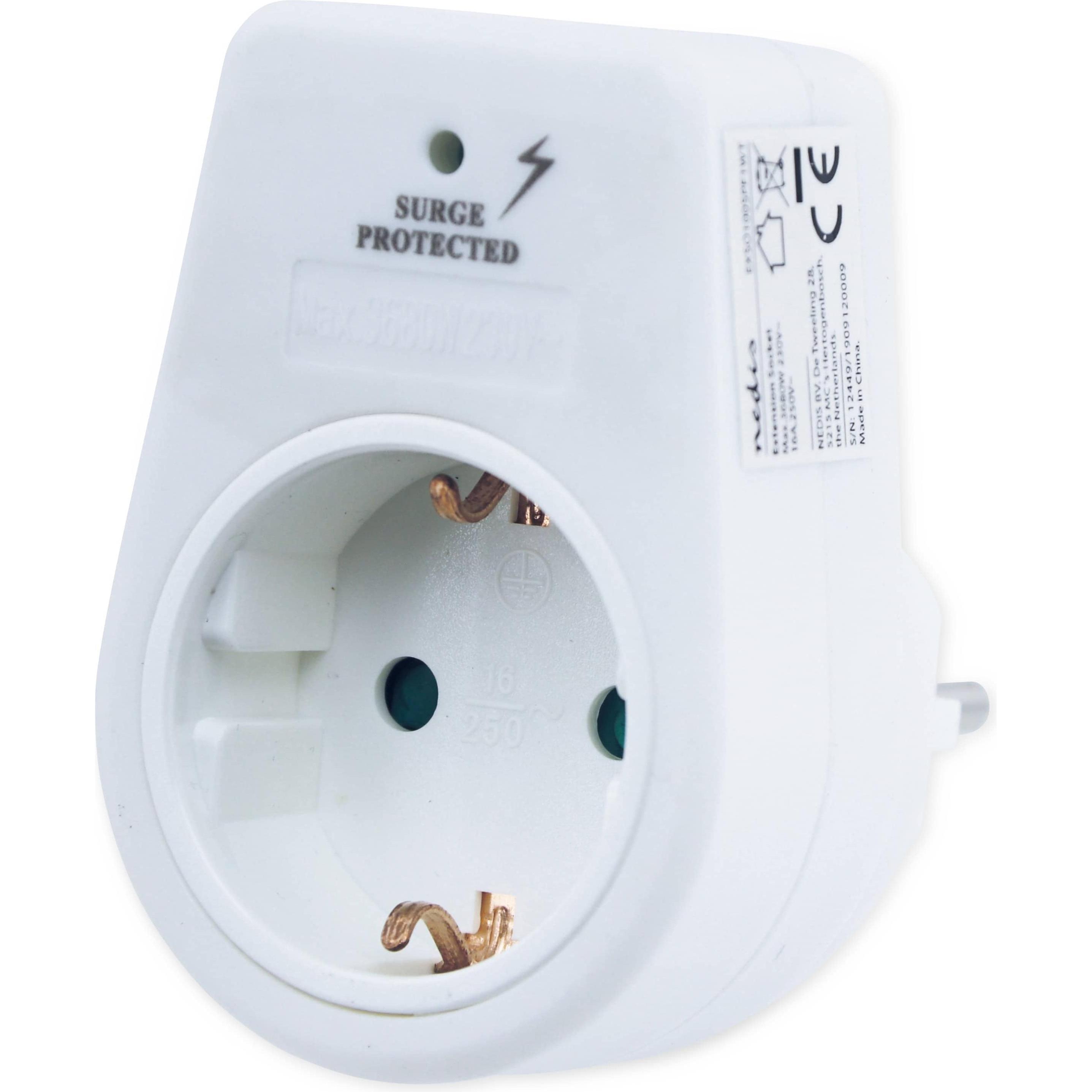 Nedis, Smart Plug, Überspannungsschutz-Gerätestecker 3680 W, weiss