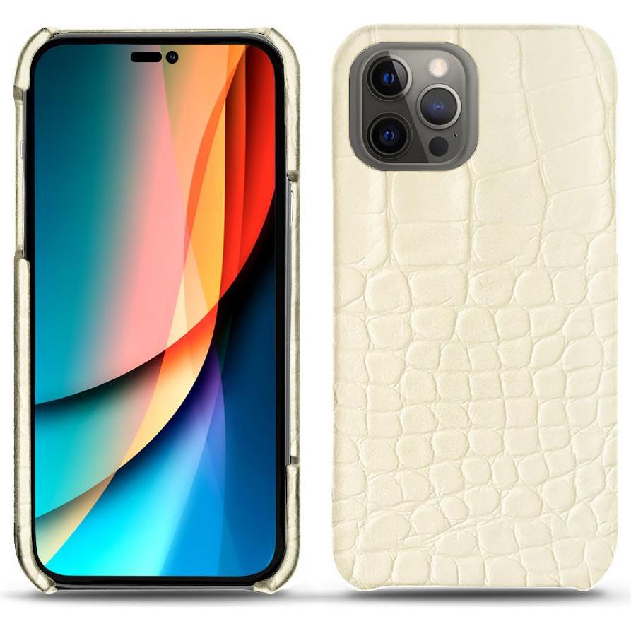 Noreve Lederschutzhülle (Apple iPhone 14 Pro), Smartphone Hülle, Beige