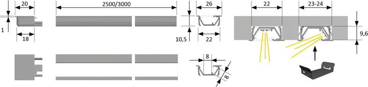 Produktbild Halemeier ChannelLine G2 opal 10er Set L=3000 Profil