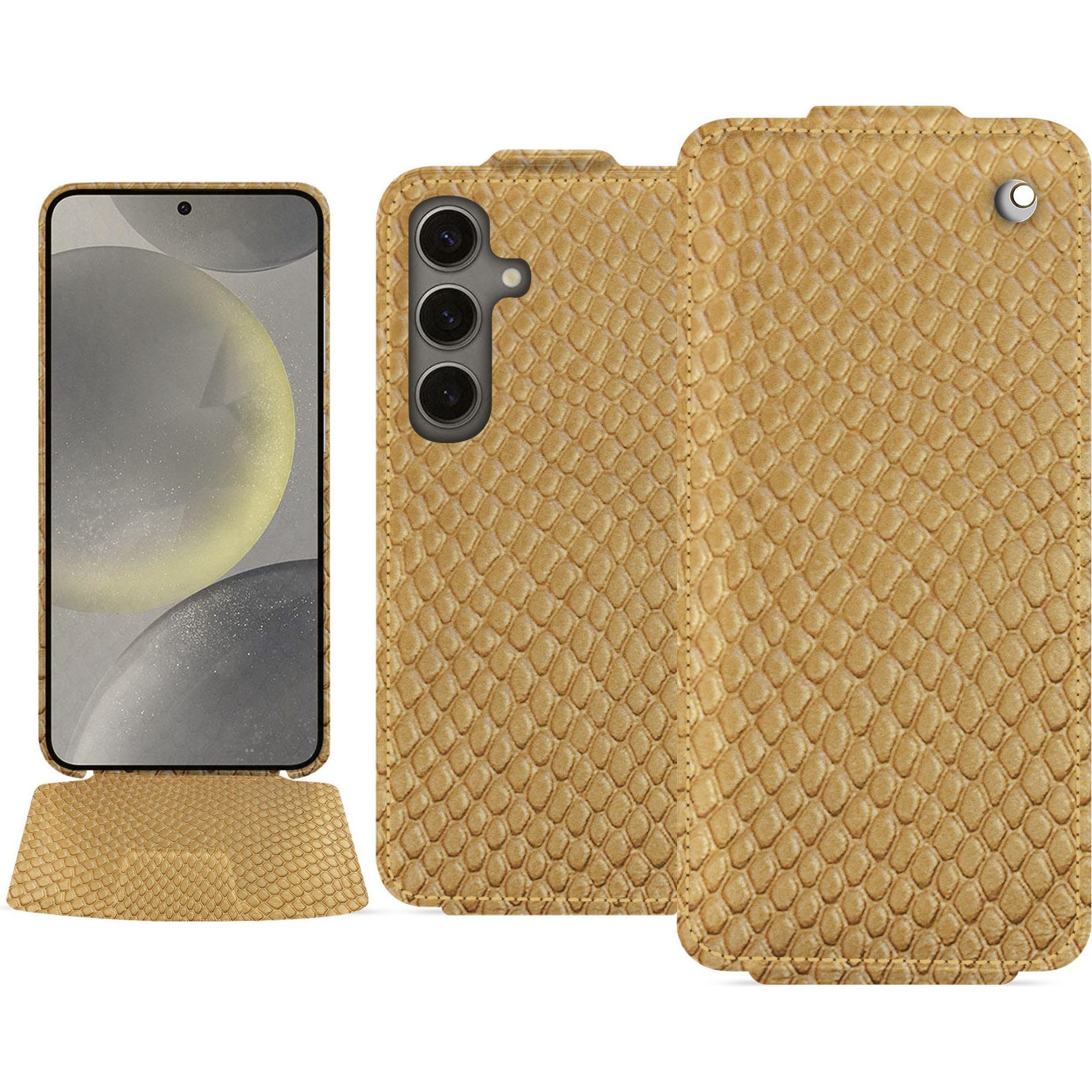 Noreve Lederschutzhülle vertikal (Samsung Galaxy S24), Smartphone Hülle, Beige