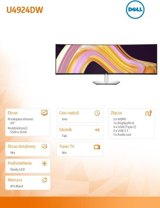 Produktbild Dell UltraSharp U4924DW (5120 x 1440 Pixel, 49")
